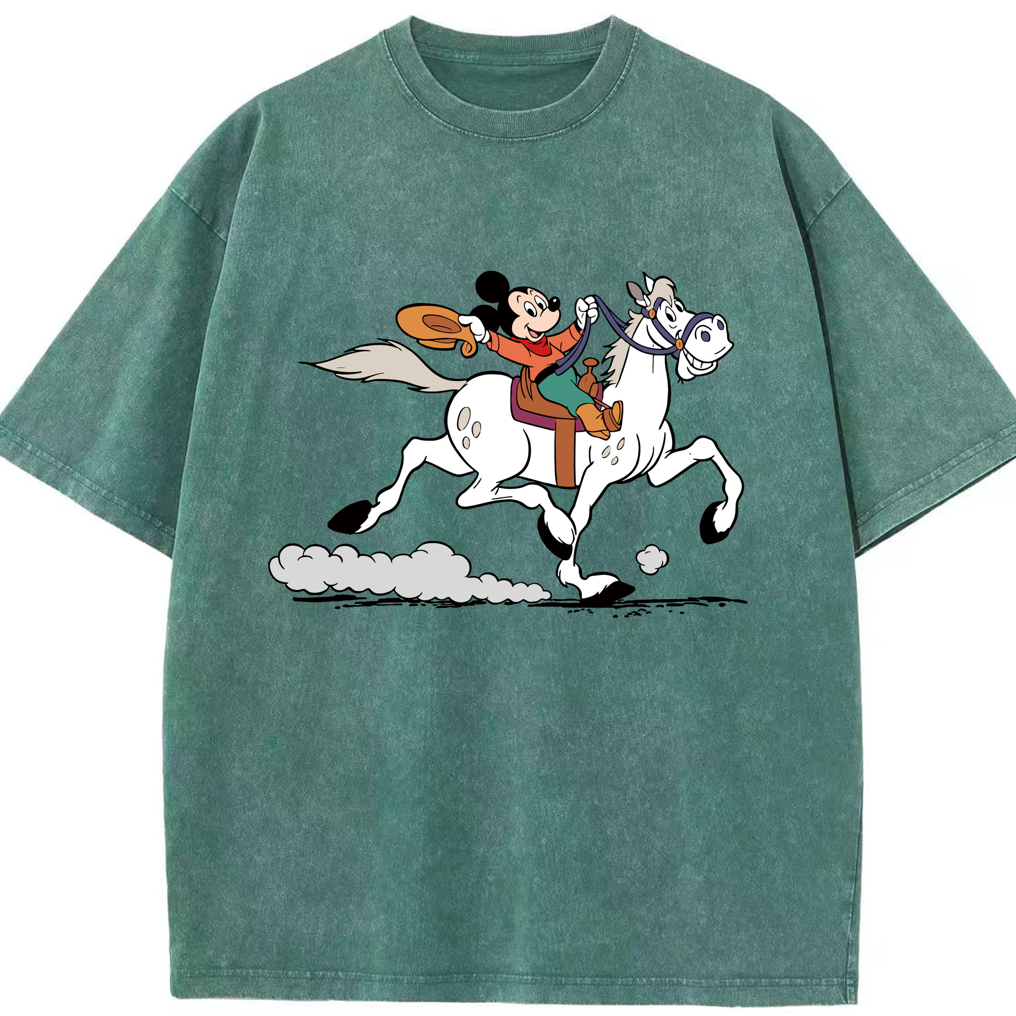 （画像用） ミッキーマウス Mickey Mouse 綿100% ヴィンテージ風 半袖Tシャツ（フロントプリント）